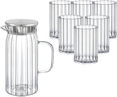 Wilmax Glaskrug 1000 ml mit 6 Gläsern 200 ml, WL-888219/A-888623/A6